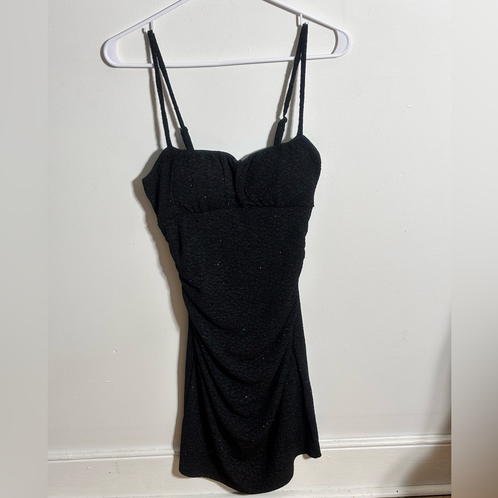 Charlotte Russe Black Sparkly Bodycon Dress